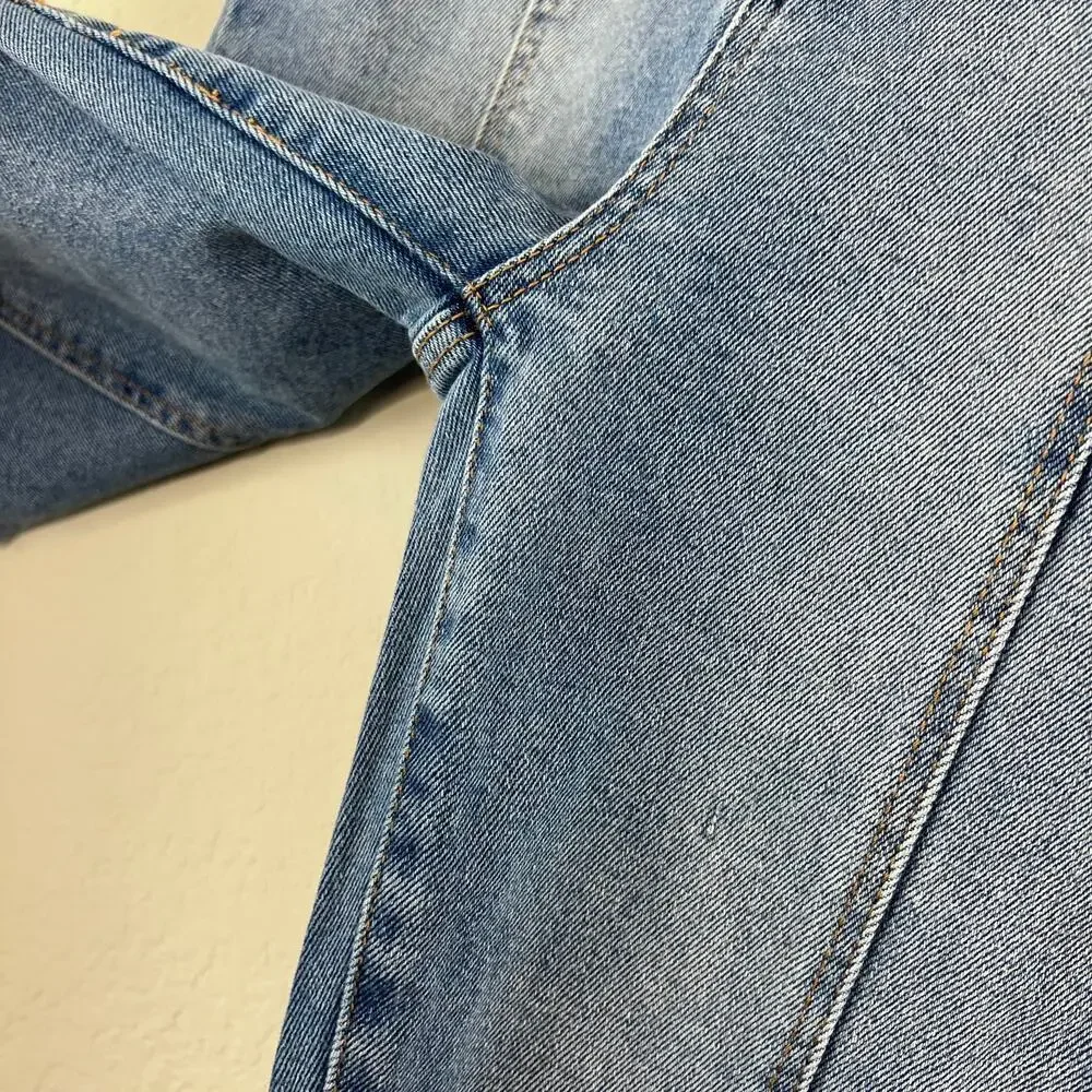 Fashion Nova High Rise Western Medium Wash Denim Flare Bootcut Jeans Size 7/28